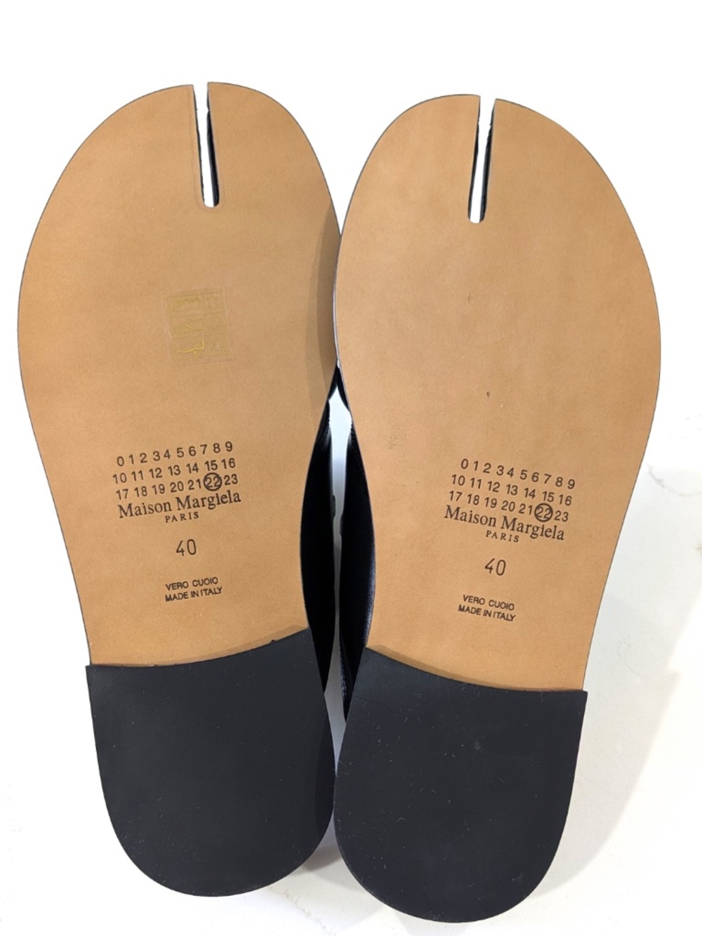 Maison Margiela Tabi Numbers Crossed Leather Sandals Black Slide 40 NIB $1250 - Picture 6 of 17